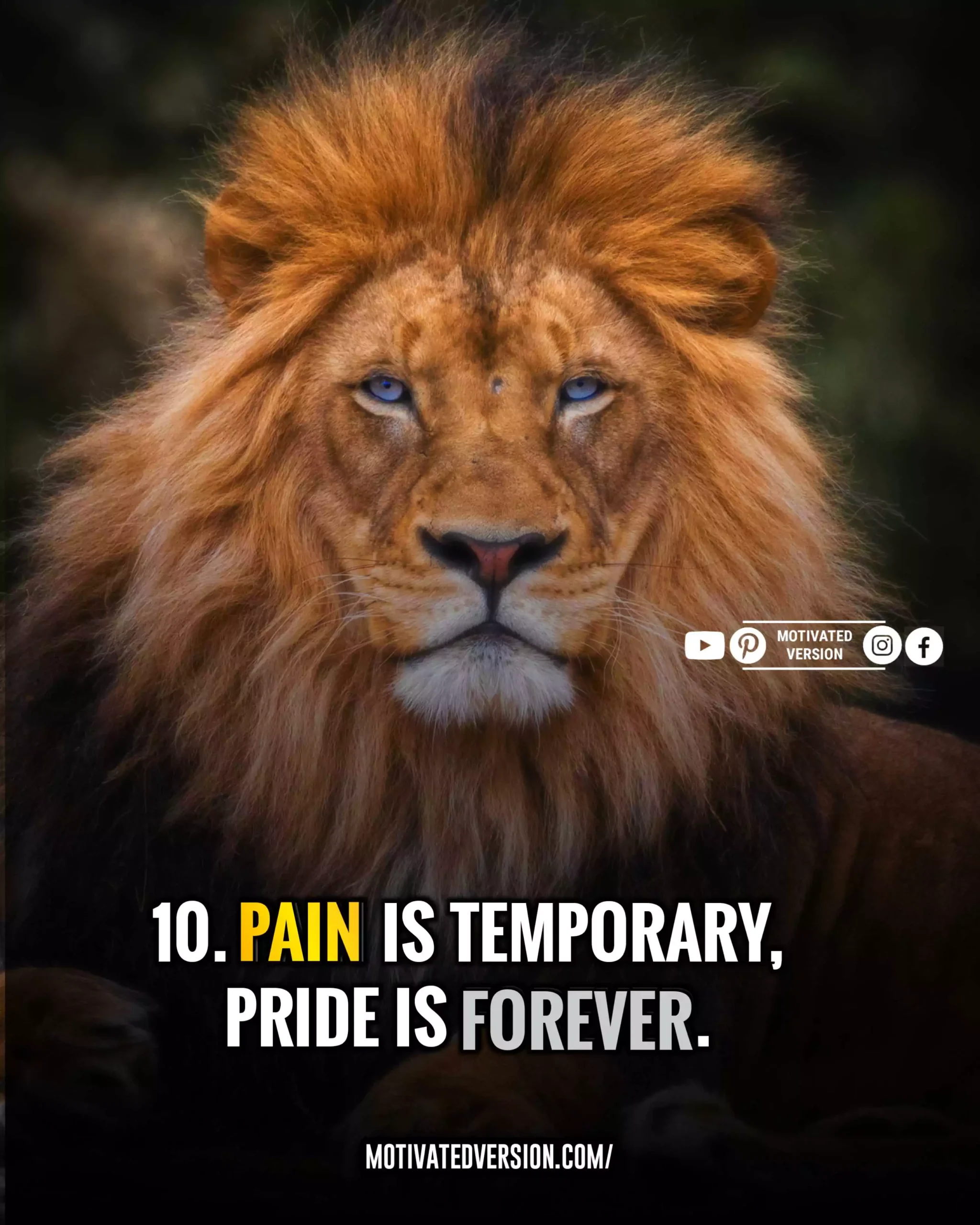 Pain is temporary, pride is forever.